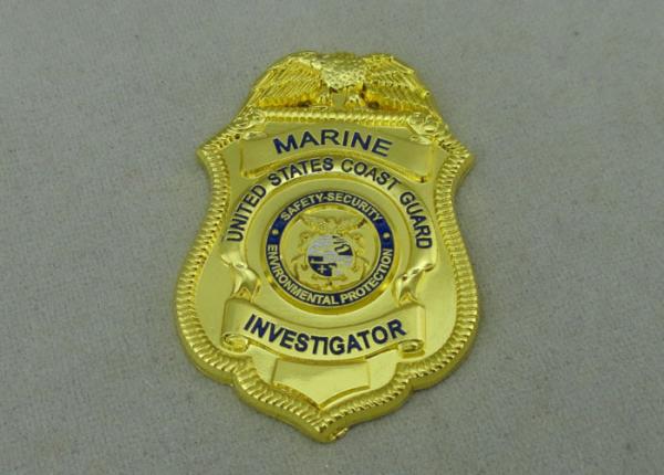 Buy cheap USA Coast Guard Police Badge Die Casting Gold Plating 3/4 inch from wholesalers