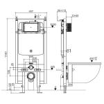 ARROW PVC Toilet Water Tank , Concealed Cistern Flush Tank 497×110×1140mm