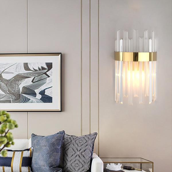 Buy cheap Modern Gold Crystal Wall Lamp Chrome Sconce Light Bedroom Living Room Dining Room Wall Light（WH-OR-158) from wholesalers