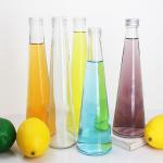 Factory Wholesale Clear Empty Square Juice Bottle Beverage Bottle Glass 8oz 16oz