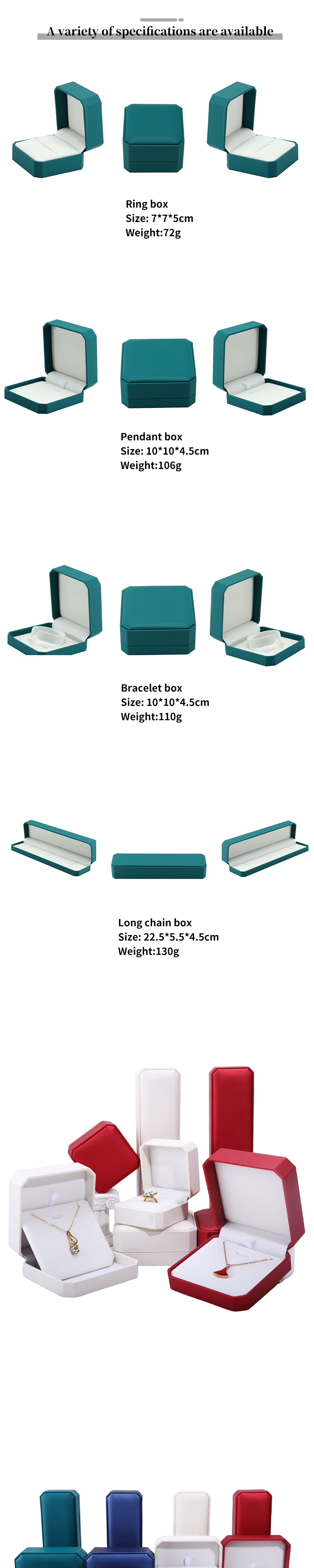 Square Leather Jewelry Box for Custom Packaging of Earrings Bracelet Necklace Ring