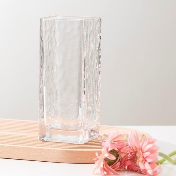 Buy cheap Square Clear Shaped Glass Vases Machine Pressed 7.8 Inch Height Modern Simple from wholesalers