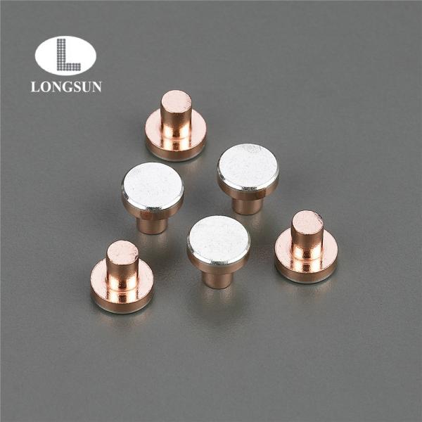 Buy cheap Electrical Contact Materials Solid Copper Rivets , Flat Head Metal Rivets AgWC from wholesalers