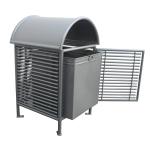 Sustainable Wrought Iron Garbage Bins , Surface Mounted Outdoor Trash Bin