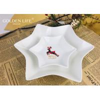 Buy cheap Porcelain Hexagon plate with grid elk X`mas design Dinner Plate Household product
