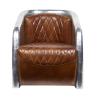 Buy cheap Top Grain Ox High Back Winged Leather Armchairs , Leather Accent Chairs With Arms Aluminium Back from wholesalers