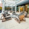 Buy cheap Natural Teak Wood Garden Sofa Set Outdoor Courtyard Long Coffee Table Furniture from wholesalers