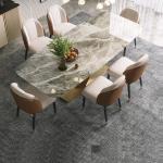 Buy cheap Elegant Marble Dining Tables With Stainless Steel Legs - Bulk Orders from wholesalers