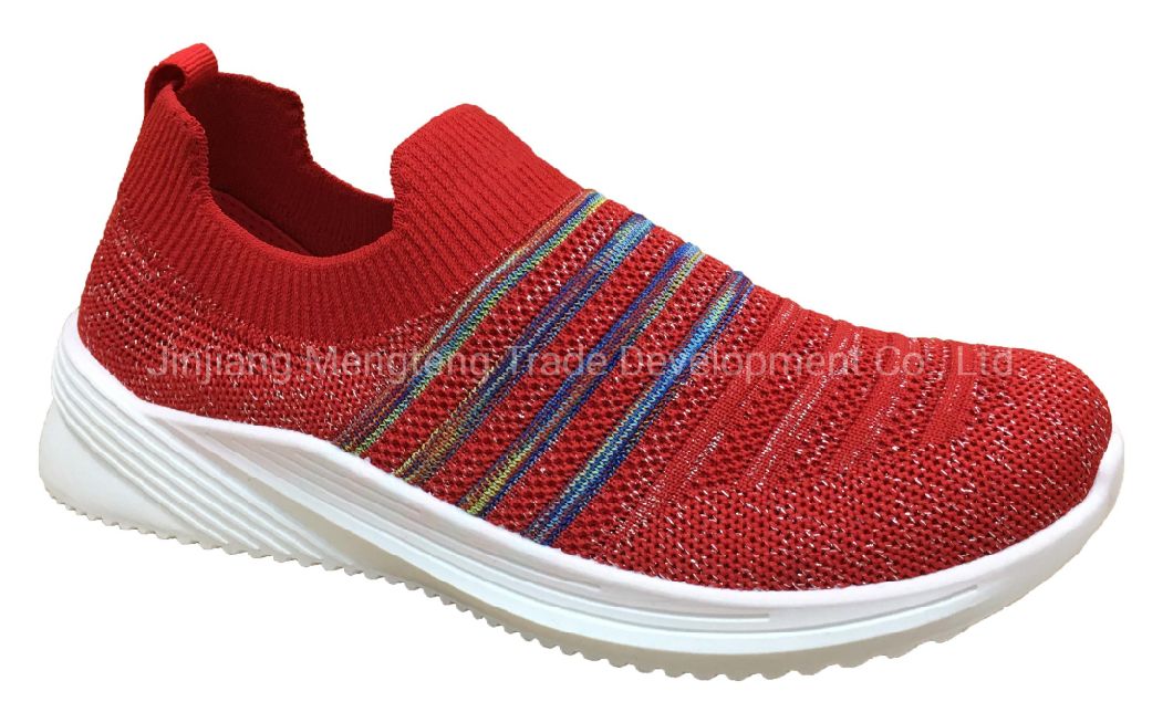 New Style Women′s Fashion Shoes Flyknit Shoes Suede Leather Sneaker Shoes Sport Shoes Walking Jogging Running Shoes Casual Shoes Ladies Shoes Injection Shoes