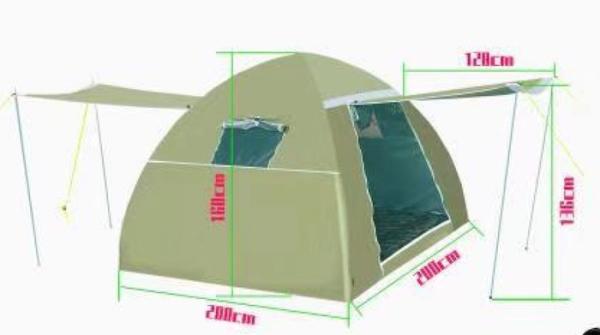 Buy cheap Large 4 Person Inflatable Outdoor Tents Silver Colated 210T Dome Air Tent 200X200X150CM from wholesalers