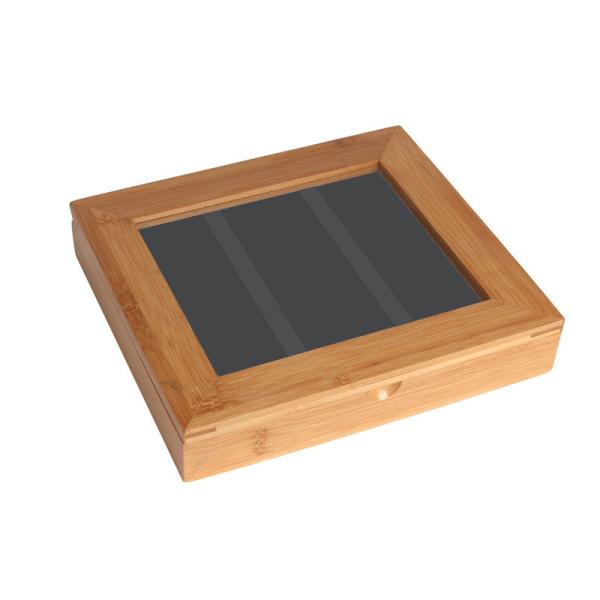 Buy cheap 220mm Natural Bamboo Wooden Packaging Box Custom Wooden Box With Window from wholesalers