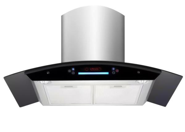 Buy cheap Ducted SS Chimney Curved Glass Cooker Hood For Kitchen from wholesalers