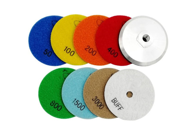 4'' Metal Dry Diamond Polishing Pads Granite For Grinder 1.5mm