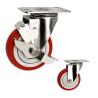 Buy cheap 5 Inch Medium Duty Red PU Swivel Locking Stainless Steel Casters With Dust Covers from wholesalers