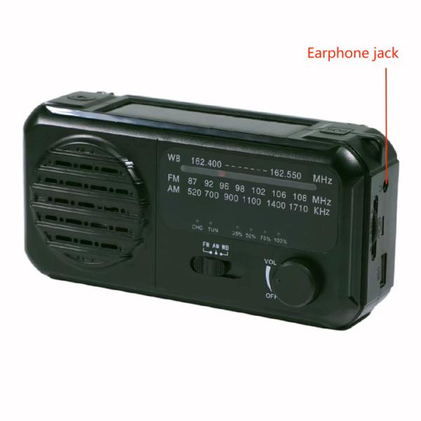 Quality Portable Solar Powered Hand Crank Radio Outdoor Emergency 2800mAh With Light for sale
