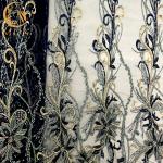Evening Dress Beaded Lace Fabric With Shining Sequins 135Cm Width
