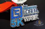 Fashionable Special Type 5k Race Medals , Gillter Colors Running Award Medals