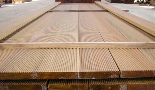 Buy cheap reeded surface balau outdoor wood decking from wholesalers
