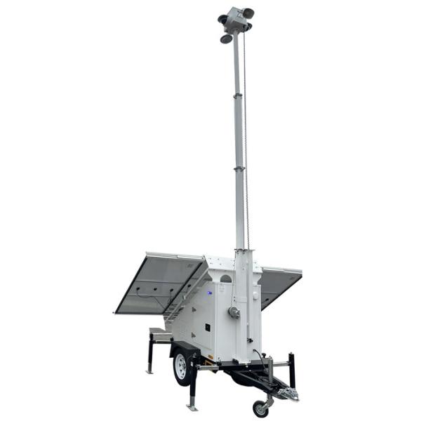 Mobile solar surveillance trailer solar CCTV camera trailer for commercial