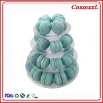 Cute 4 Tier PVC 0.8mm Small Macaron Tower Wedding Macaron Holder Display