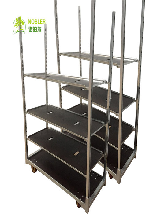Hot Dip Galvanized Plywood Material Flower Trolley Heavy Wheel Easy To Install