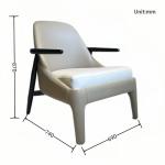 Luxury Ash Wood PU Leather Armrest Leisure Chair for Home Hotel Furniture