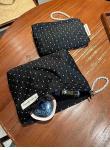POLKA DOT BLACK MAKEUP BAG SWEET SKINCARE STORAGE BAG CARRYING PORTABLE COIN