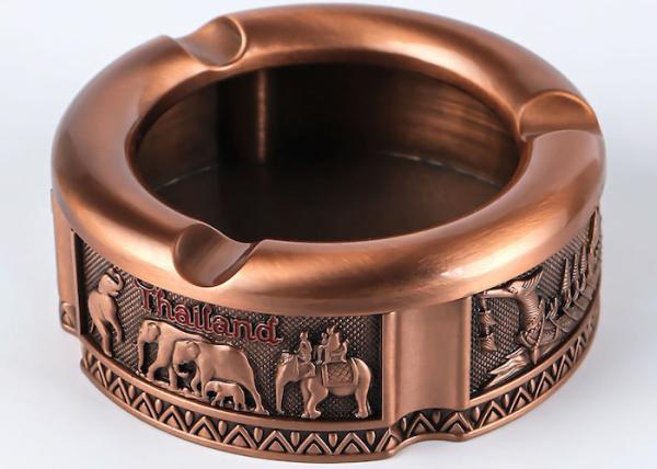 Buy cheap 82*32MM Color bronze Zin Alloy Customizable Portable Metal Die Casting Ashtray from wholesalers