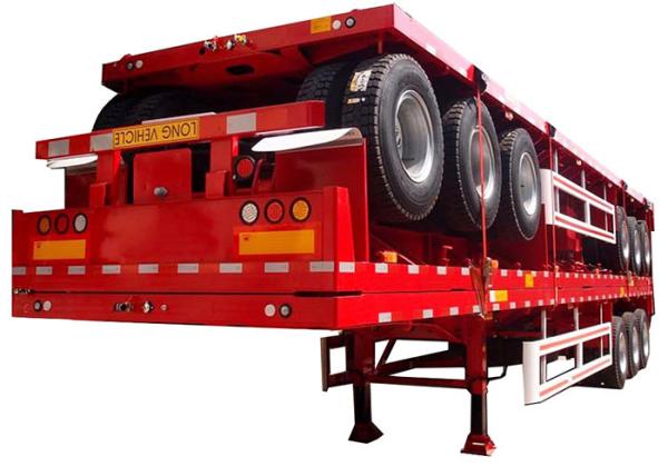 Buy cheap High Bed 45 Tons Snowrunner Flatbed Semi Trailer Q345B 20ft Flat Bed Trailer from wholesalers