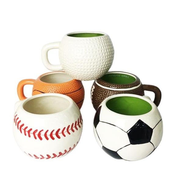 Buy cheap Coffee Mug: Football, Basketball, Baseball Golf Ball Custom Ball Shape Ceramic Drinkware coffee Mug from wholesalers