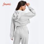 Long Sleeve Top And Leggings Women Workout Hoodies With Pocket Two Piece Outfits