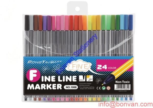 Buy cheap 24 color office drawing fineliner pen set, fineliner marker pen set, 0.4mm tip size from wholesalers