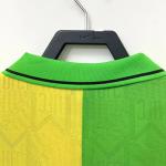 Yellow Green Retro Soccer Jerseys Quick Dry Vintage Football Kits 1992-1993