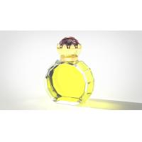 Buy cheap Custom Zamak Perfume Caps Simple Shinny Gold Color With Engrave Logo product