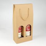 2 Bottle Wine Box Cardboard Corrugated Kraft Paper Packaging Durable