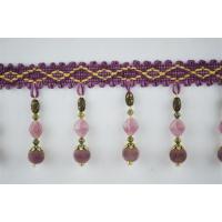 Buy cheap Charming decorative trimmings lace fringes/OEM elegant beaded trim for curtain product