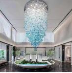 Modern Crystal Ceiling Chandelier For Living Room Lobby Luxury Long Staircase