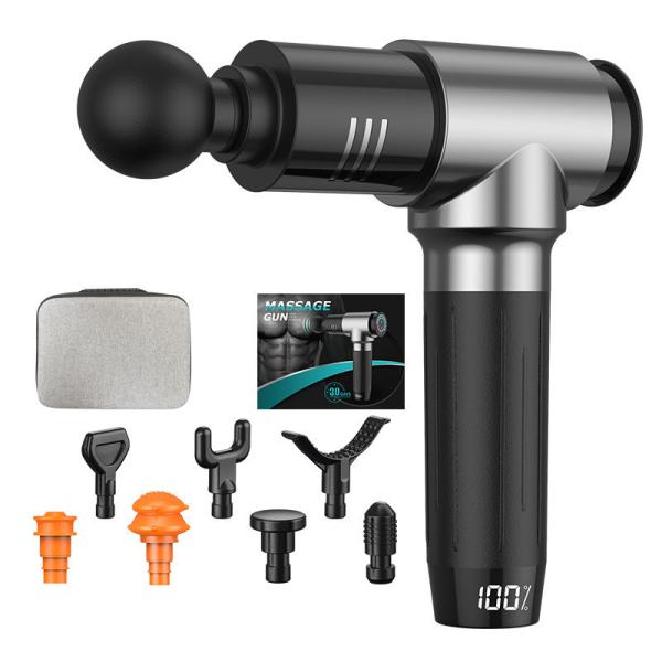Buy cheap 4 Heads Adjustable Handheld Carbon Fiber Massage Gun with LCD Screen from wholesalers