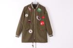 Matel Zipper Rib Cuff Longline Parka Coat Womens 69% Rayon 27% Nylon