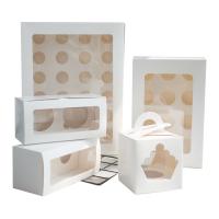 Buy cheap Food Grade White Cake Cardboard Box Trays With Window Hole Holders Insert product