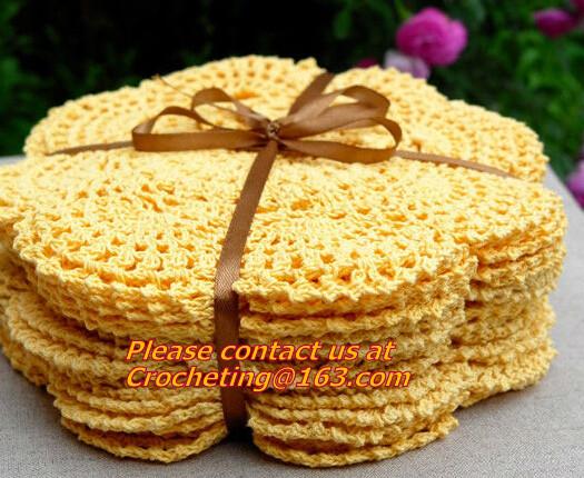 Buy cheap Assorted color handmade crochet Crocheted Doilies for wedding, Crochet Doily, doily, cup from wholesalers