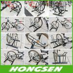 Two position steel bicycle wheel racks stand for parking