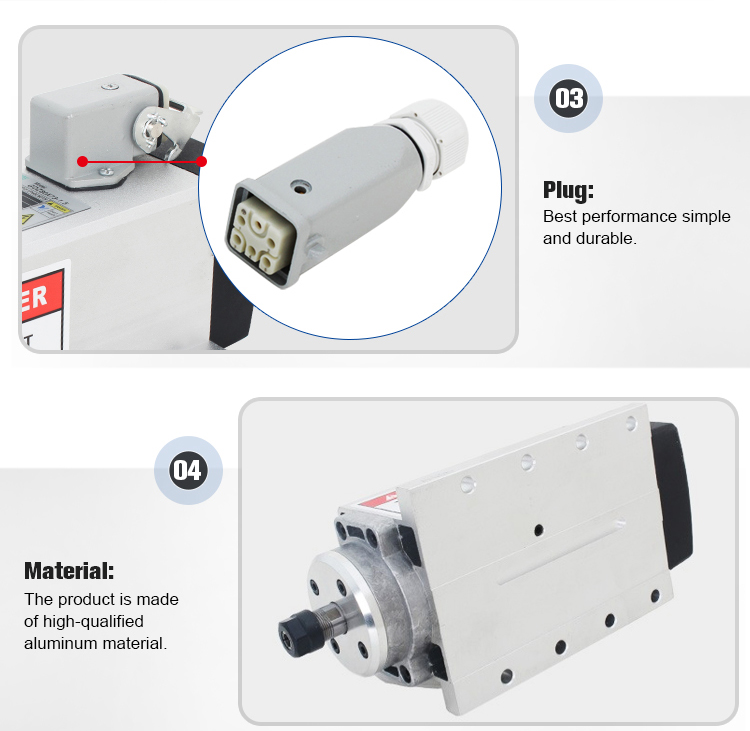 Inverter Drive GDZ-93x82-1.5 18000rpm Square Air Cooled Spindle Motor with ER20 Collect