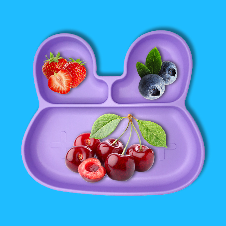 Baby Feeding Bpa Free Suction Plate Customized Rabbit Shape Food Grade