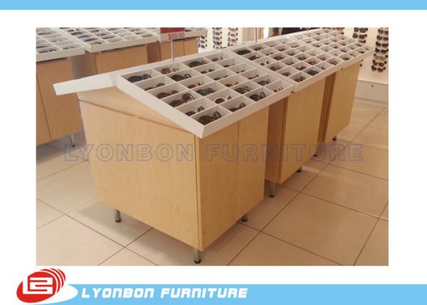 Buy cheap OEM Painted Showcase Wood Display Cabinets For Eye Glasses , Melamine Finished from wholesalers