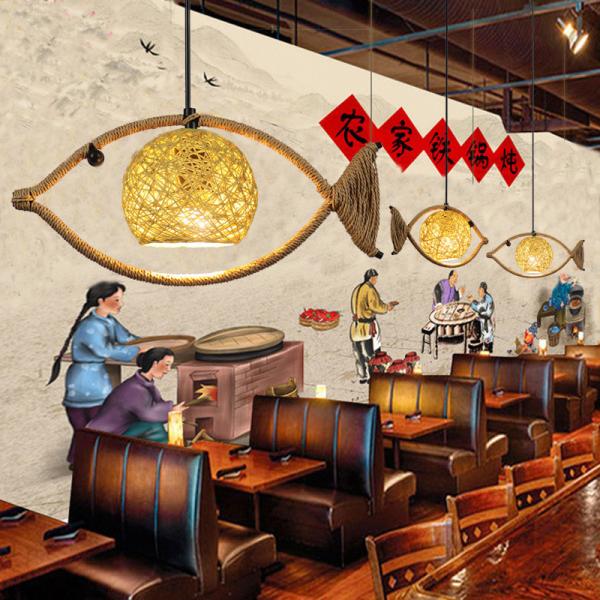 Buy cheap Fish Shaped Rattan Woven Hotel Bar Lamp Creative Chinese Style Retro lamp(WH-VP-210) from wholesalers
