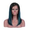 Buy cheap Brazilian Virgin Hair Lace Front Wig Ombre 1B/green from wholesalers
