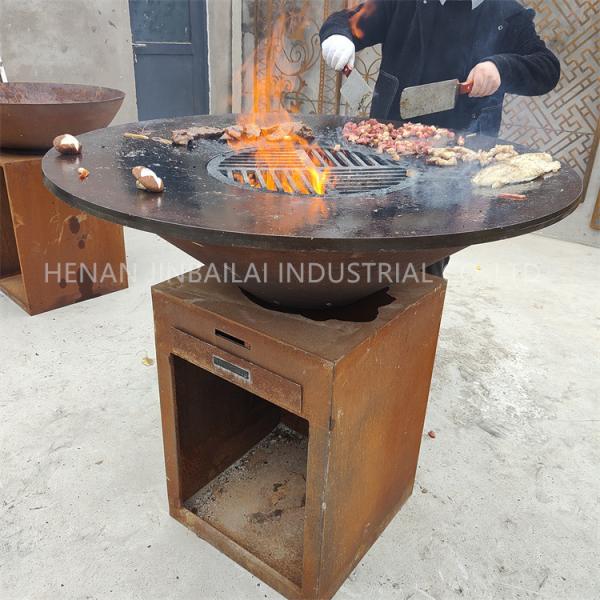 Buy cheap D1000mm Rusty red Corten Steel BBQ Grill Metal Barbecue Grill Outdoor Fireplace from wholesalers