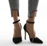 Buy cheap Customized OEM Women Pointed Toe Pumps Crystal Glitter Square Buckle from wholesalers