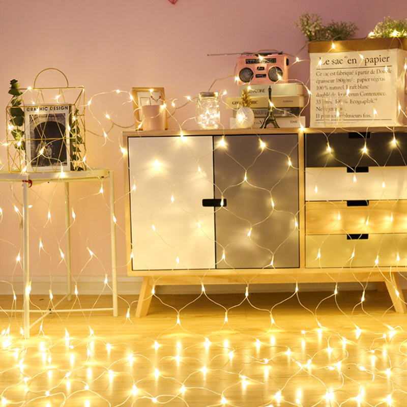 2x2M 3x2M 6x4M LED Net Mesh Fairy String Light Garland Window Curtain Christmas Fairy Light Wedding Party Holiday Light